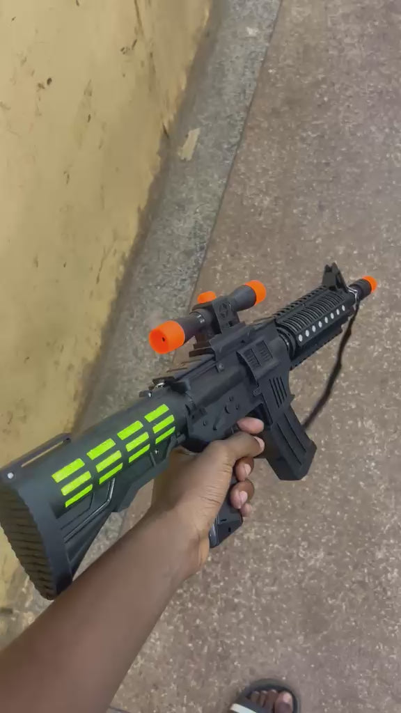 Kids Combat Ranger Toy Rifle | Light & Sound Effects | Scope & Strap | Ages 3+