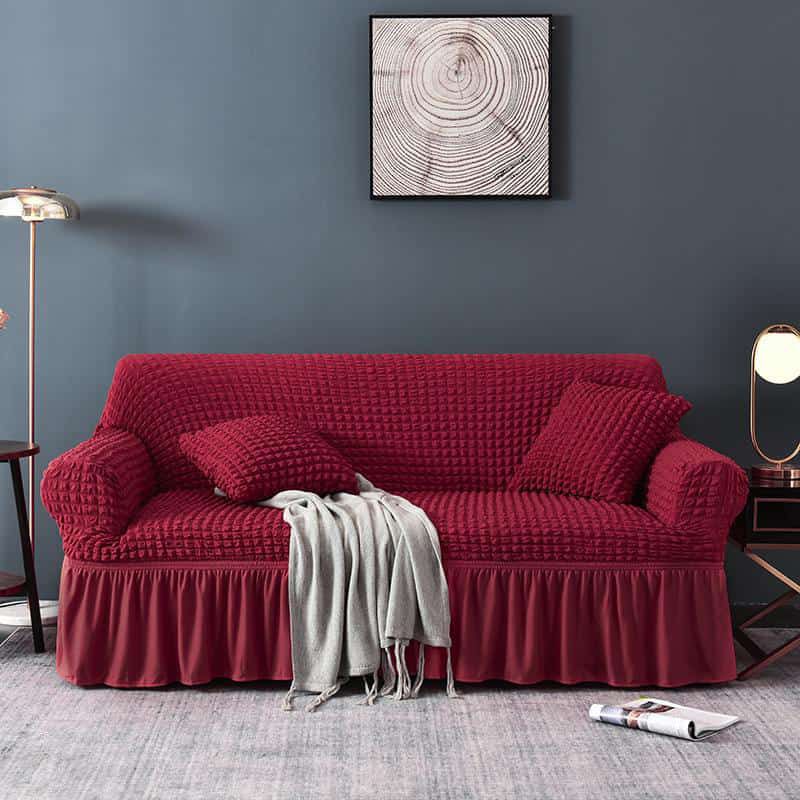 Sofa Cover 3 Seater – Seersucker with Skirt