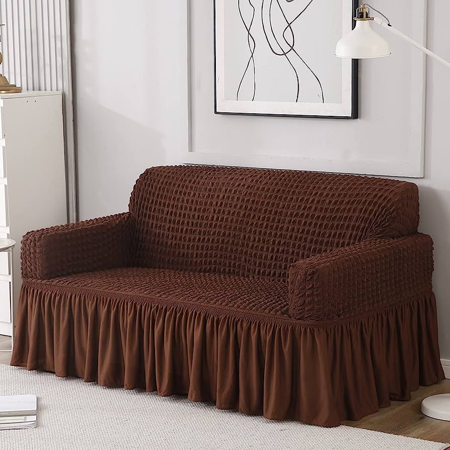Sofa Cover 3 Seater – Seersucker with Skirt