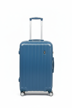 Single Steel Blue Hard-Shell Suitcase - Revised