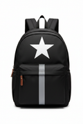 Star & Single Stripe Black Backpack
