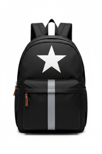 Star & Single Stripe Black Backpack